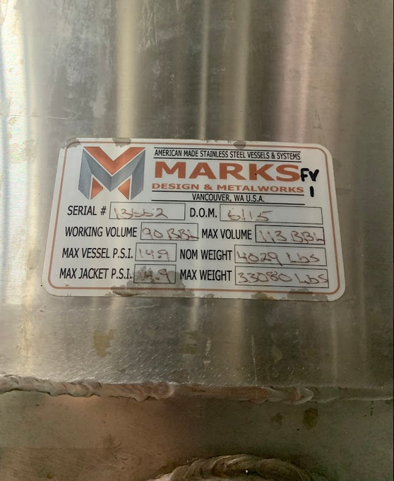 90bbl Marks Fermenters