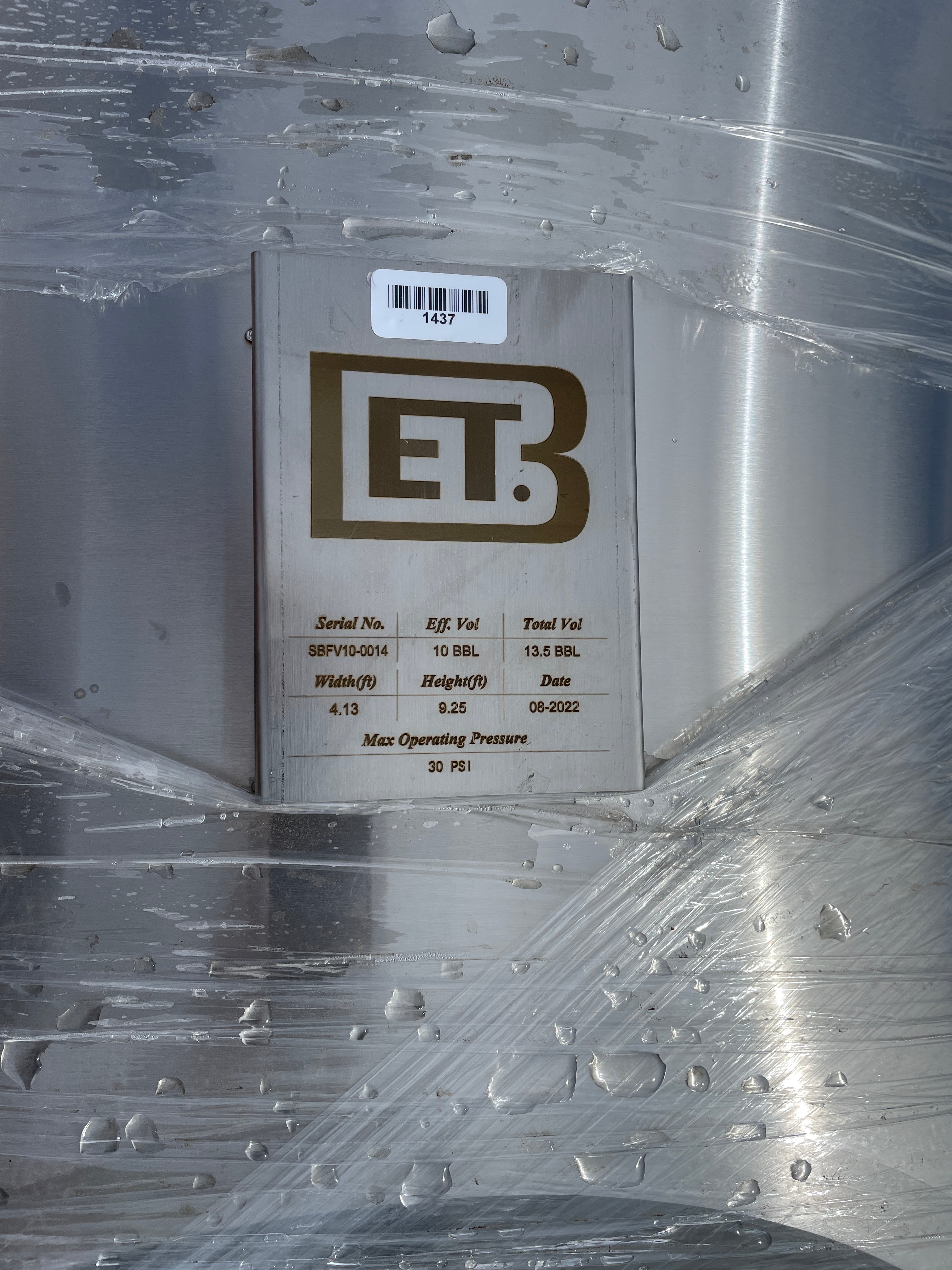 10bbl BET Fermenter NEW