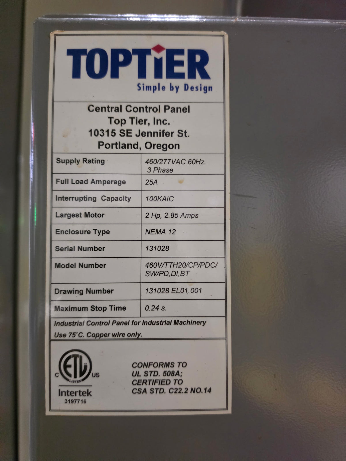 Top Tier Palletizer