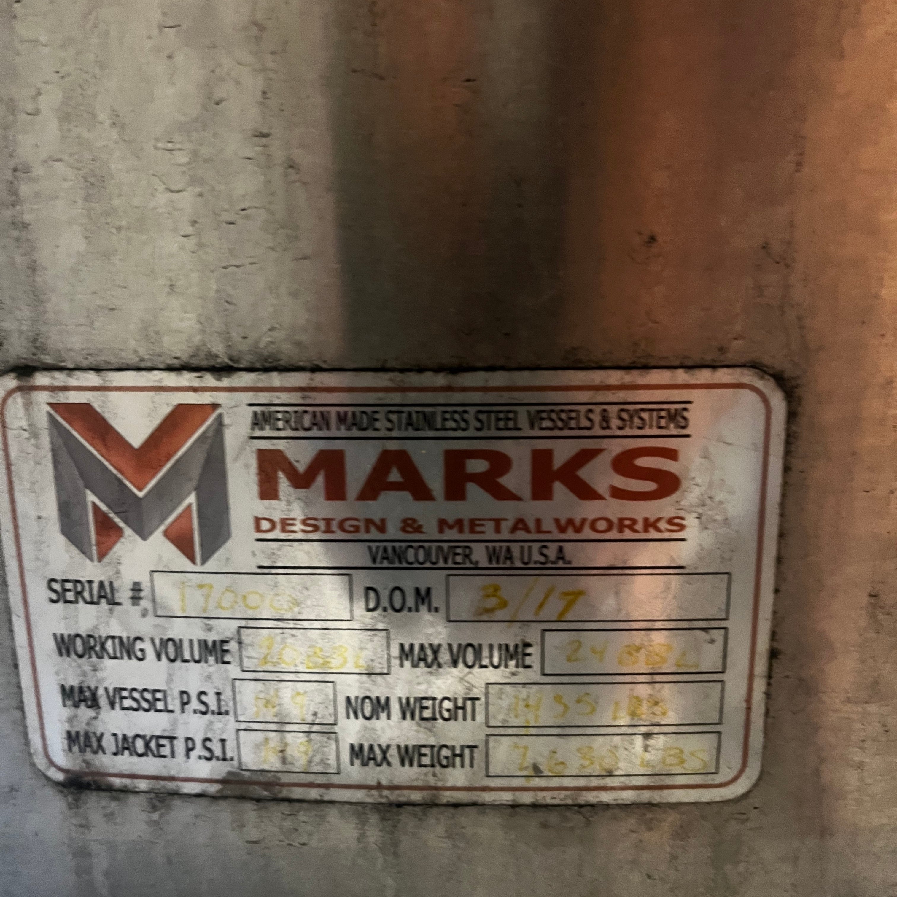 20bbl Marks Brite Tanks