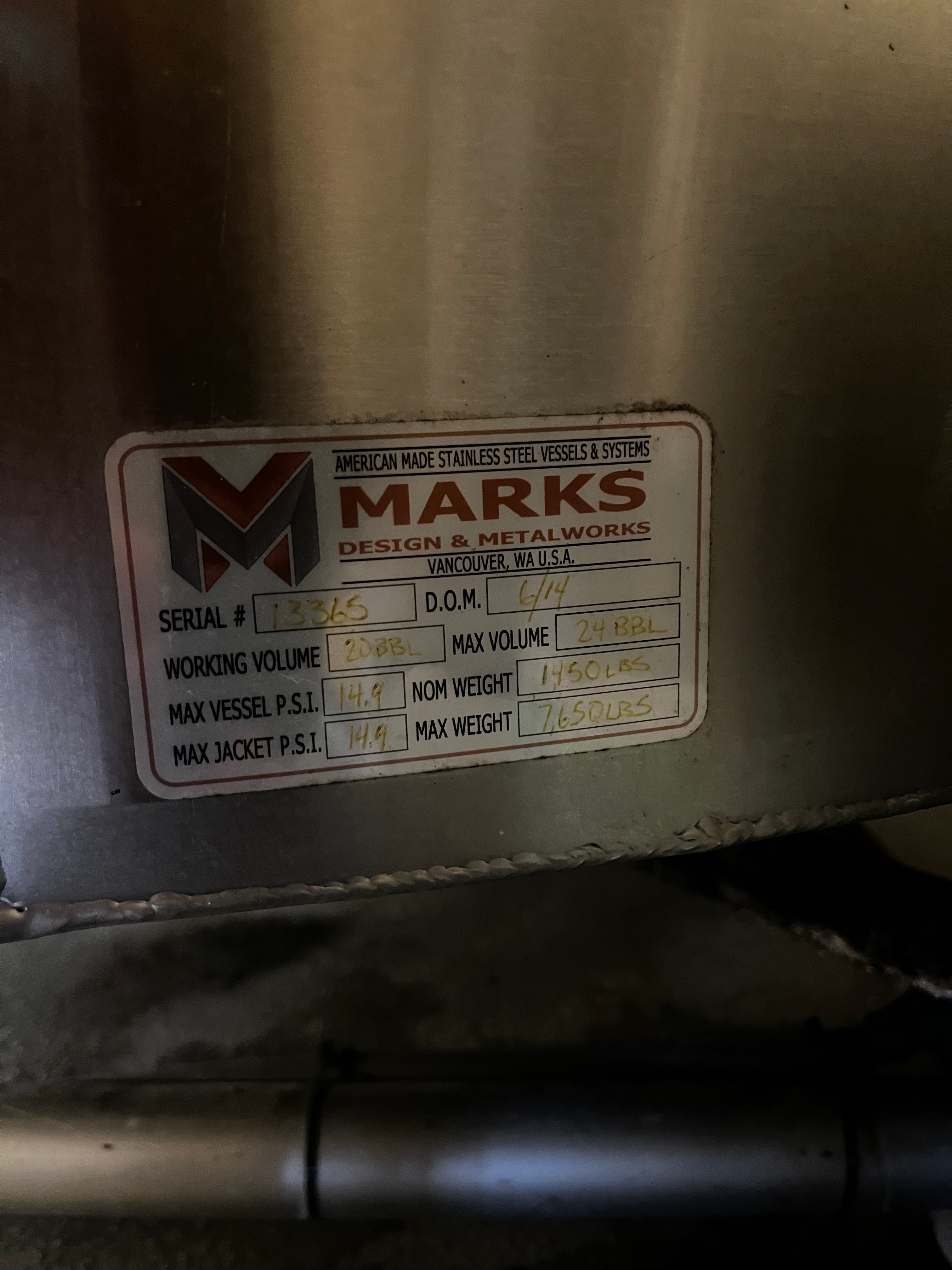 20bbl Marks Brite Tanks