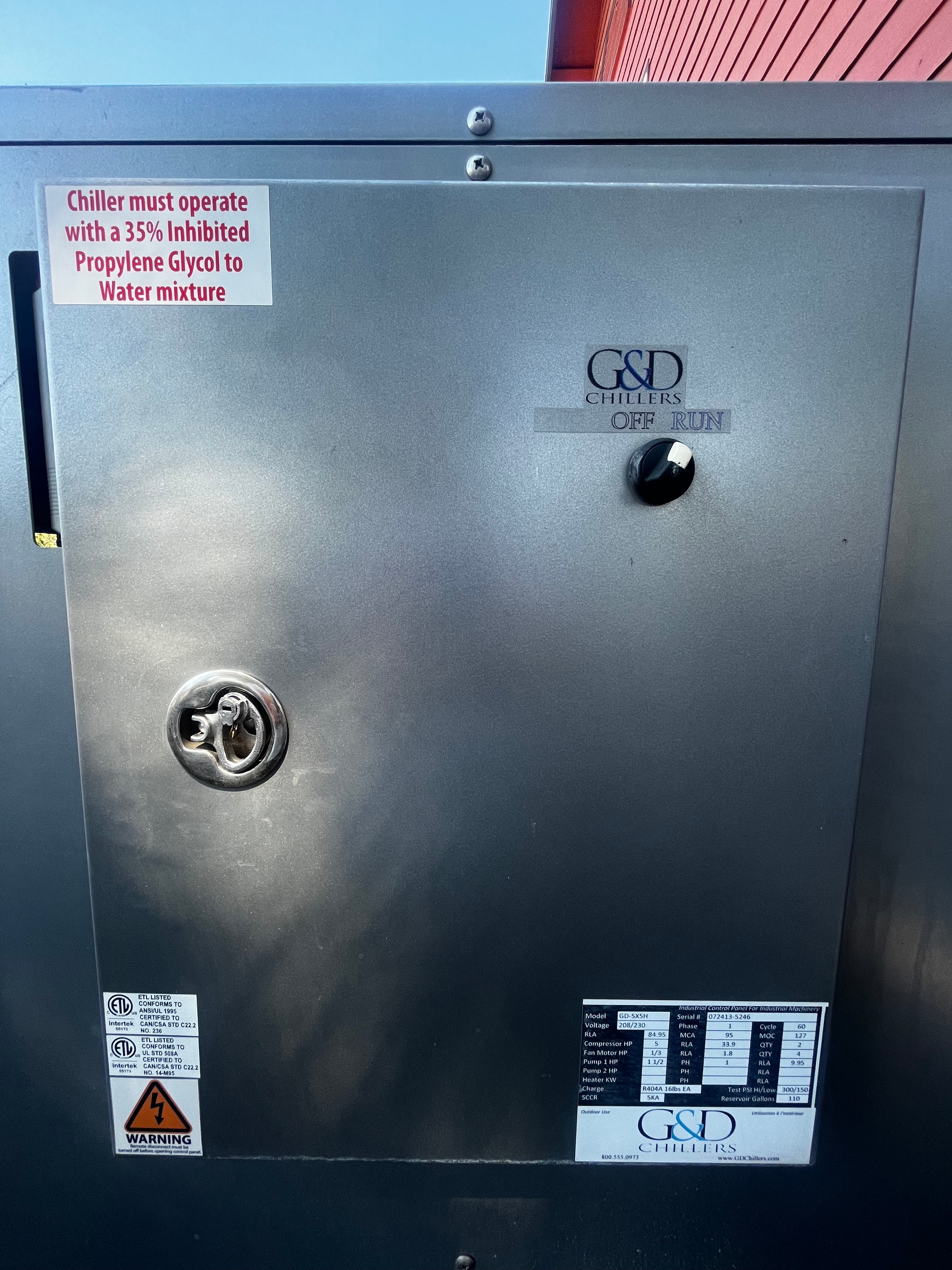 10hp G&D Chiller