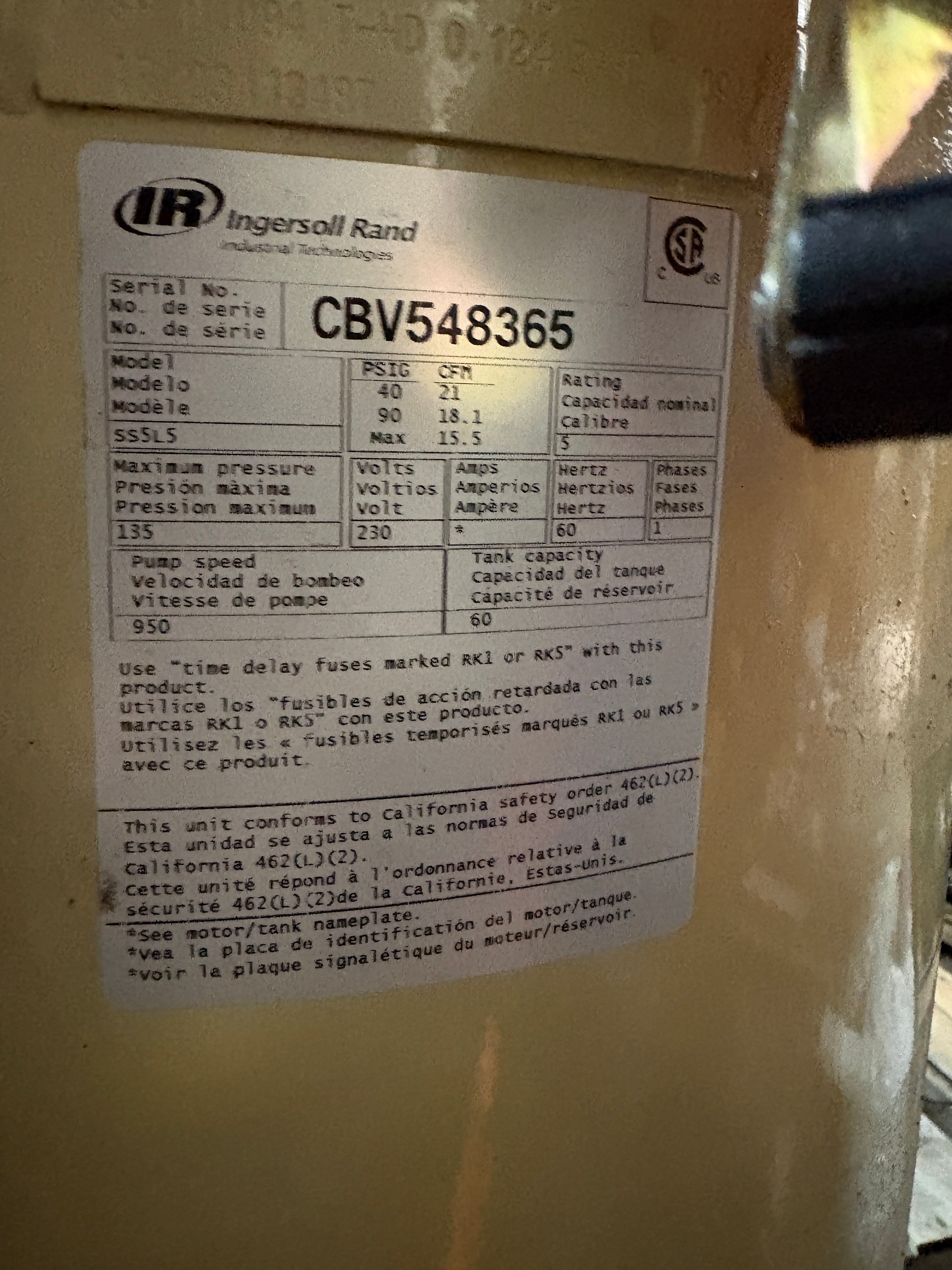 Ingersoll Rand Air Compressor