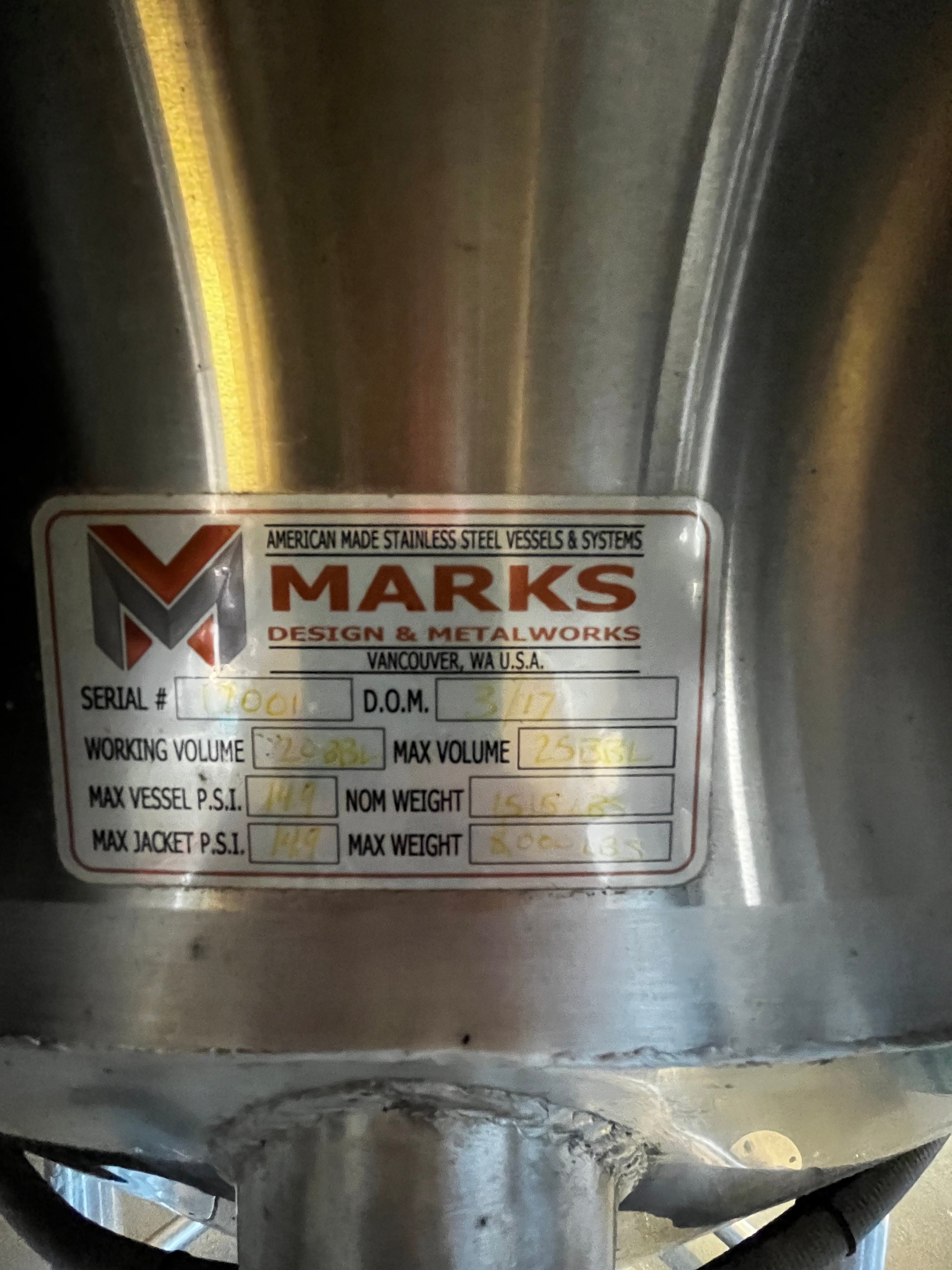 20bbl Marks Fermenters