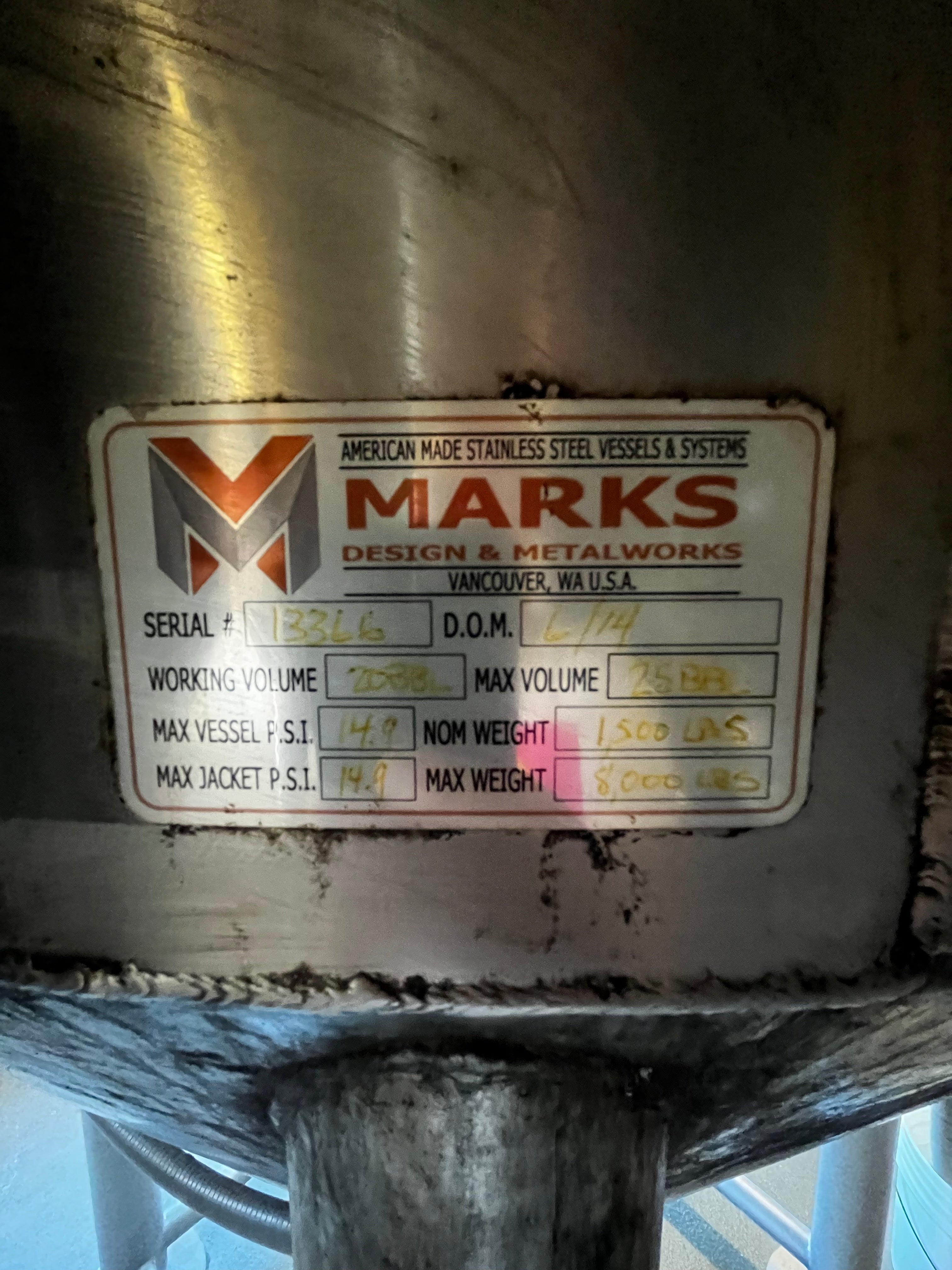 20bbl Marks Fermenters