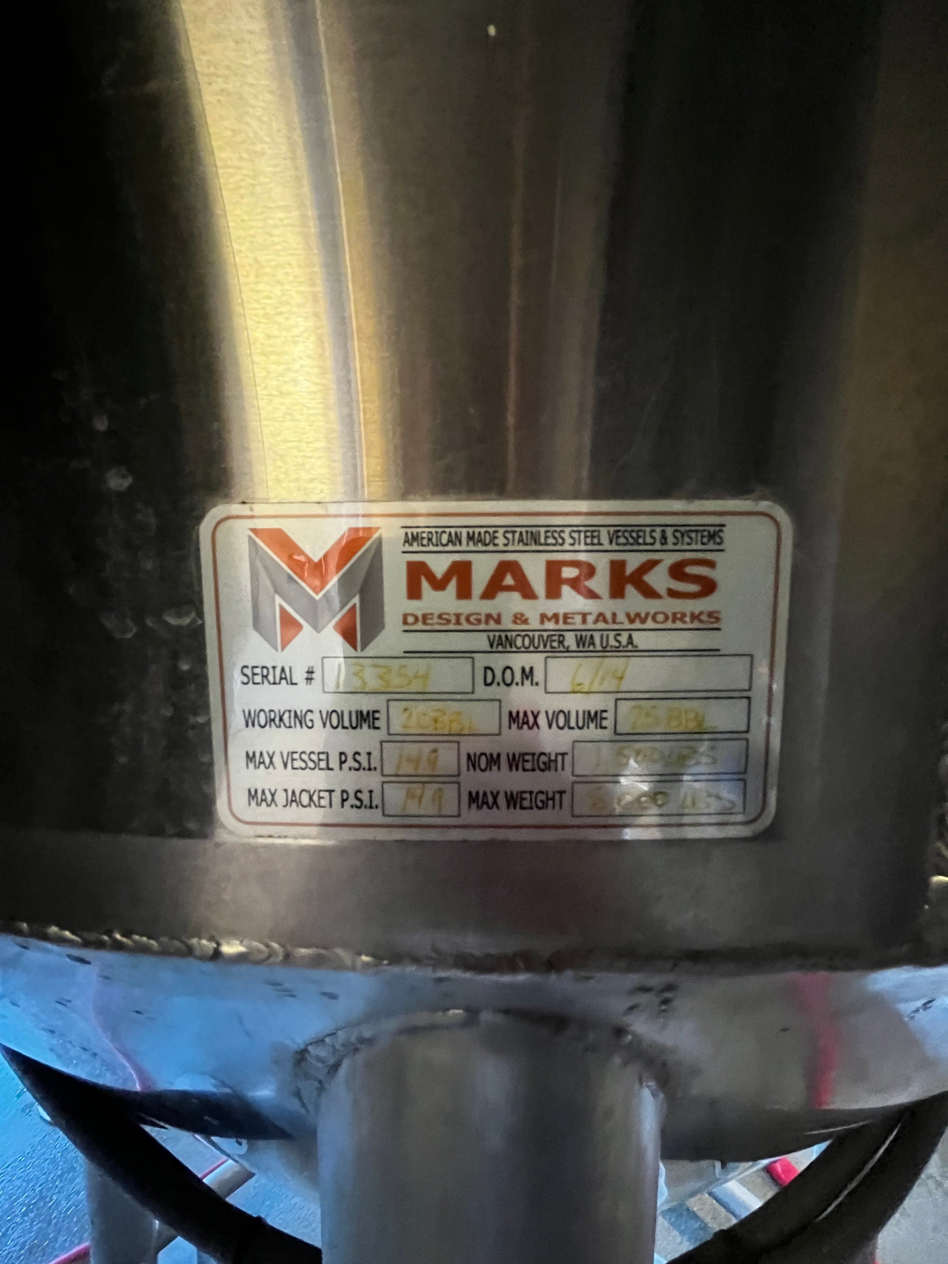 20bbl Marks Fermenters