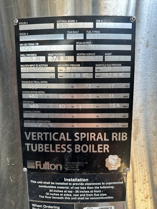 Fulton Tubeless Boiler