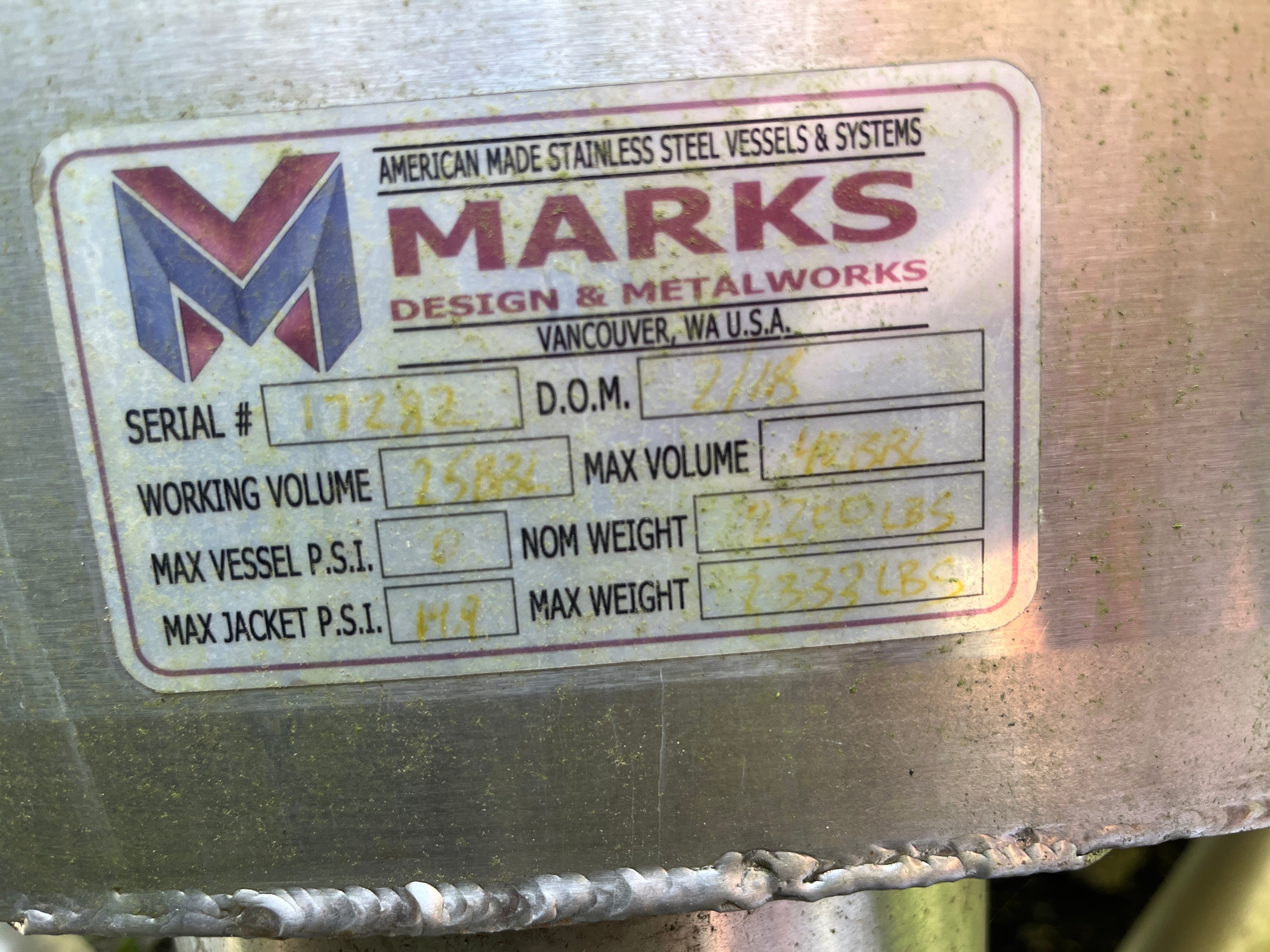 20bbl Marks Steam Brewhouse
