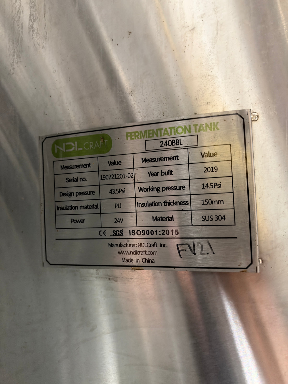 240bbl Fermenters