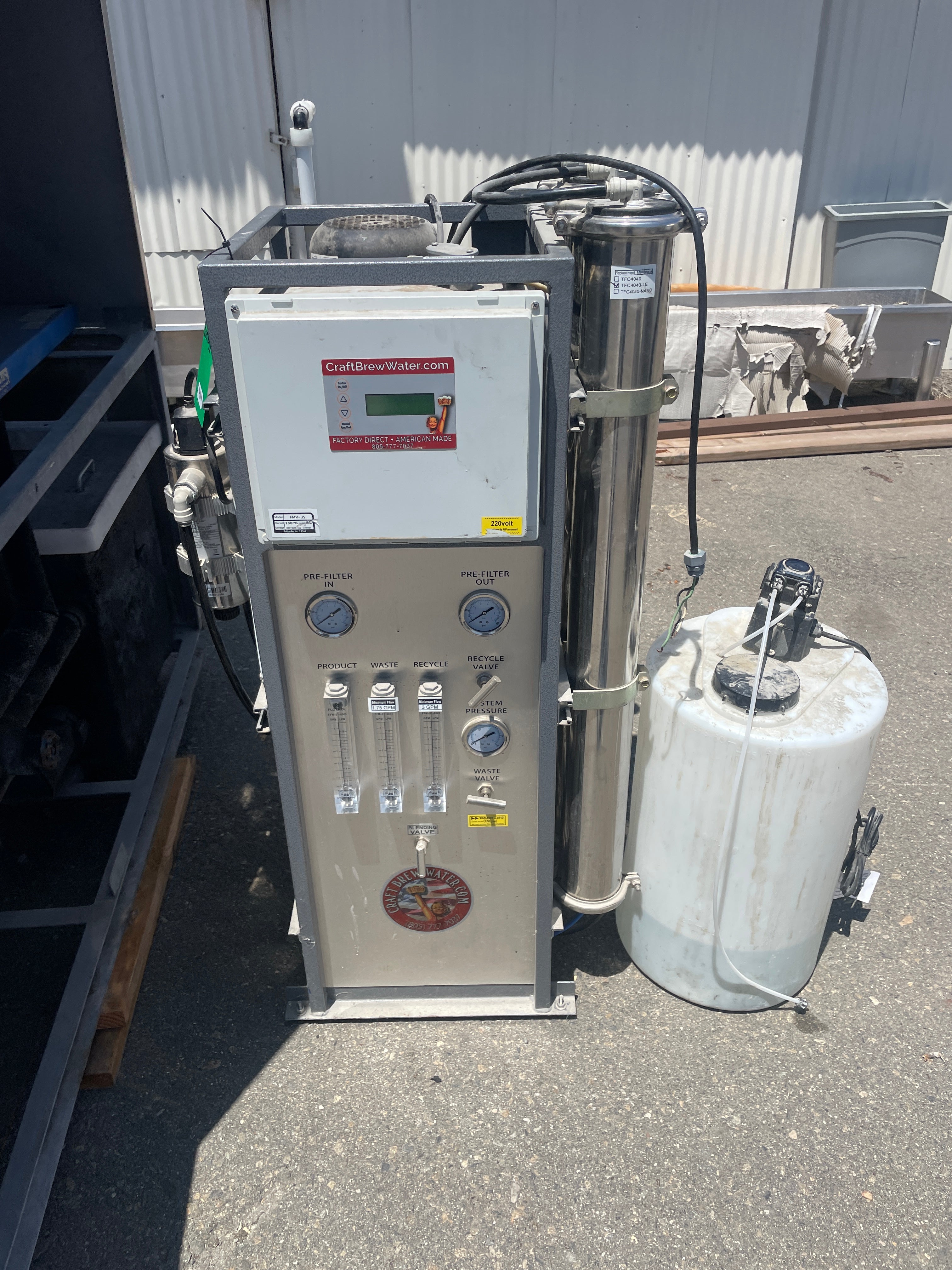 Craft Brew Water RO Skid