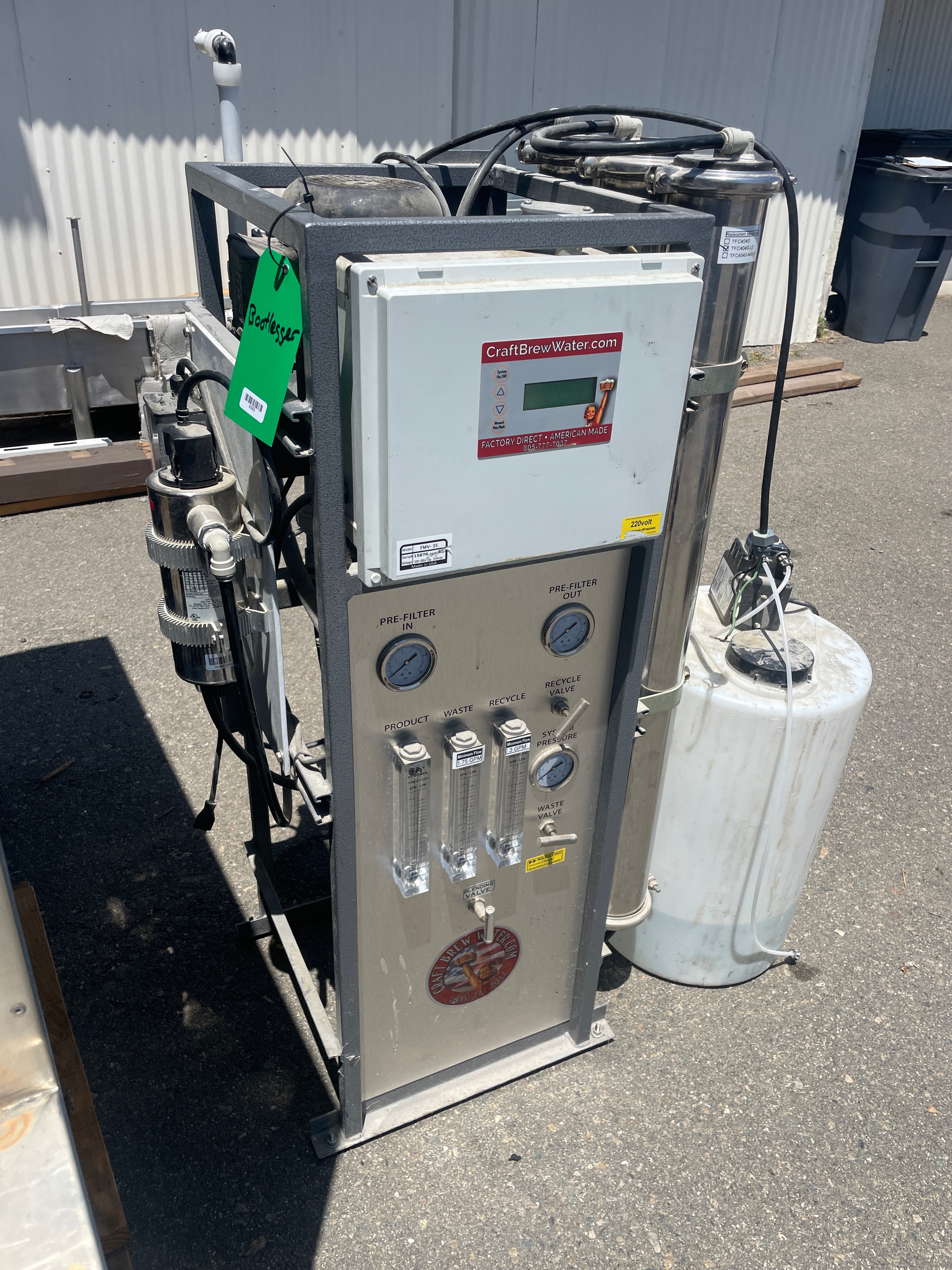 Craft Brew Water RO Skid
