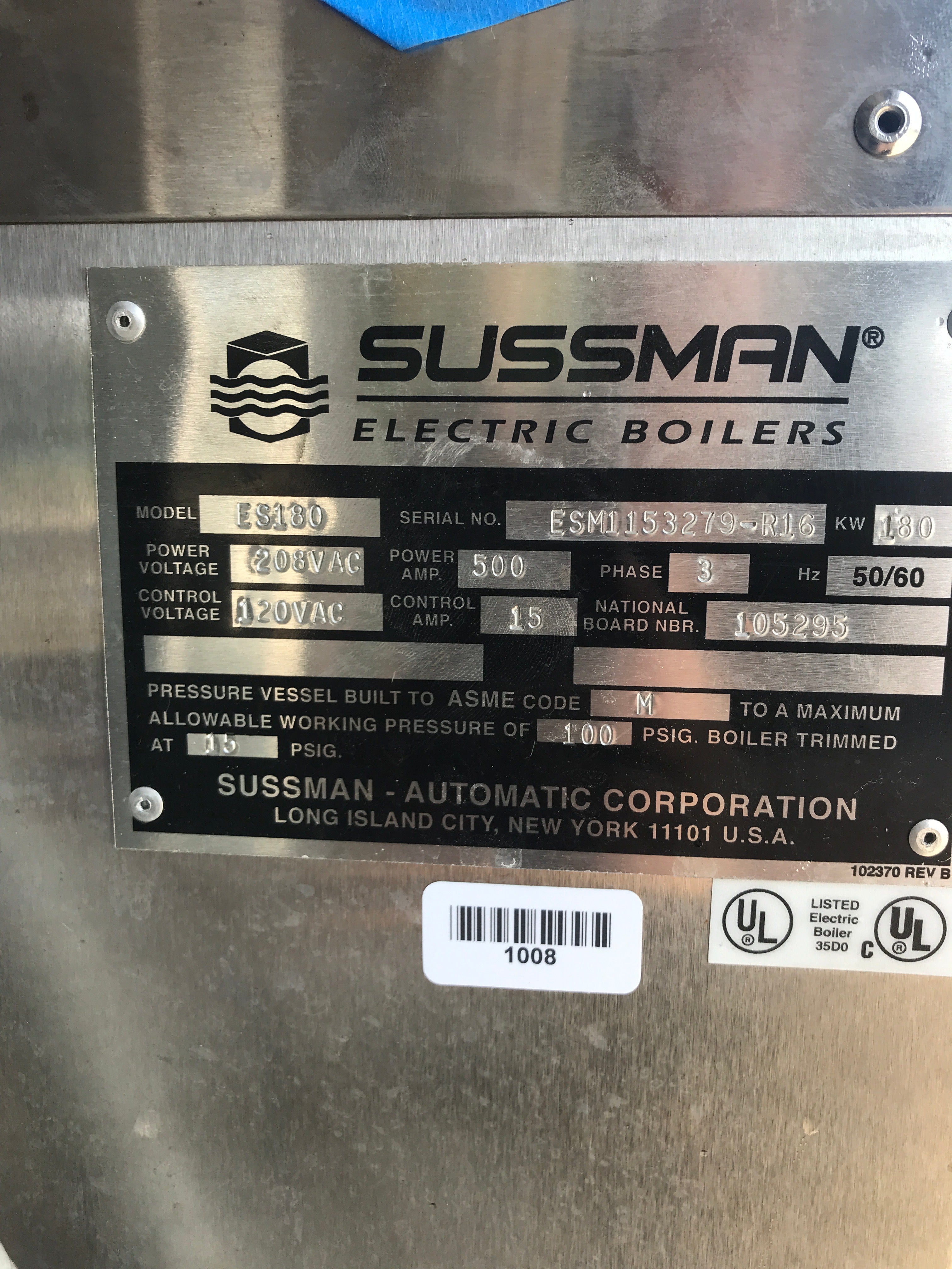 Sussman Electric Boiler 180kW